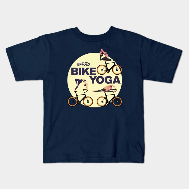 Bike Yoga 1 Kids T-Shirt by BonzoTee